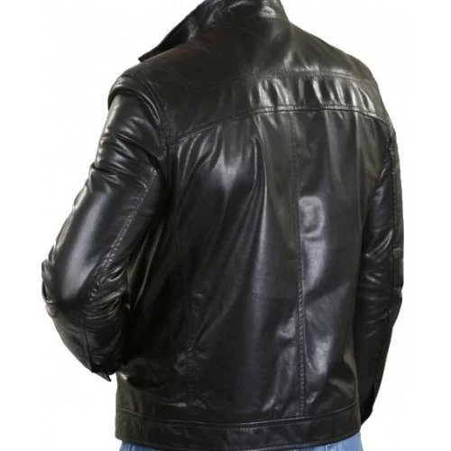 Blouson modèle Borneo en agneau noir