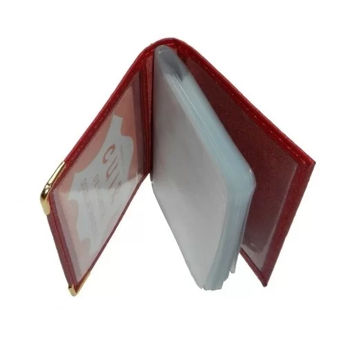 porte cartes cuir rouge