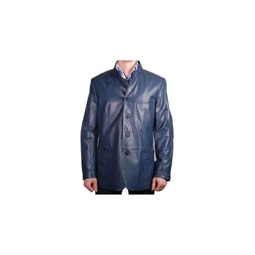 Veste blazer modèle Valentino en agneau plongé bleu