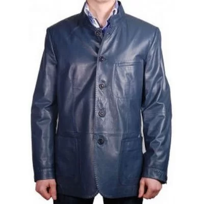 Veste blazer modèle Valentino en agneau plongé bleu