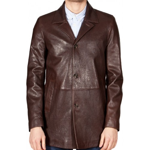 Veste redingote agneau marron modèle Baragio