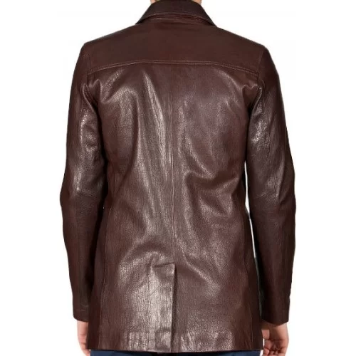 Veste redingote agneau marron modèle Baragio