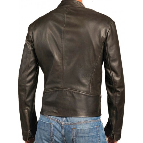 Blouson modèle Enriké cuir agneau noir