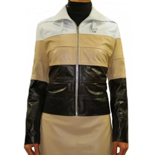 Blouson cuir femme agneaux trois couleurs modèle Laila