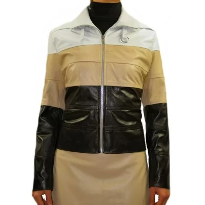 Blouson cuir femme agneaux trois couleurs modèle Laila