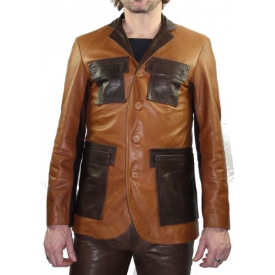 Veste blazer agneaux bicolore marrons clair et fonçè modèle Noè