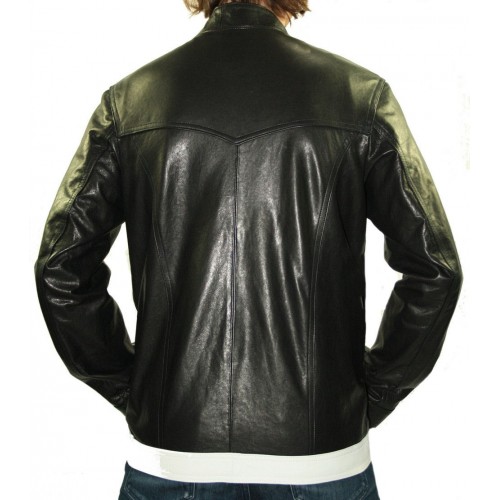 Blouson modèle Izoé en agneaux noir et blanc