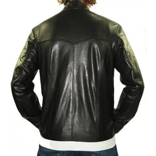 Blouson modèle Izoé en agneaux noir et blanc