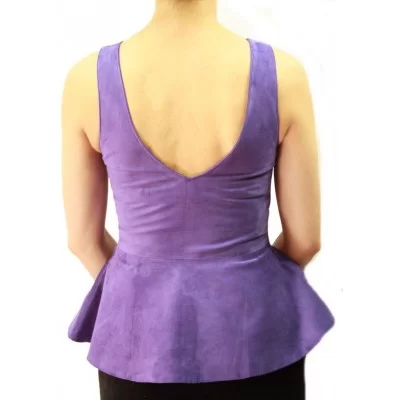 Bustier daim agneau mauve modèle Brenda