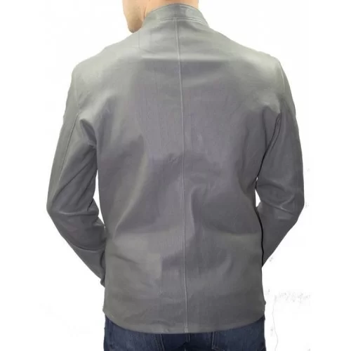 Chemise cuir homme agneau stretch gris modèle Patrice