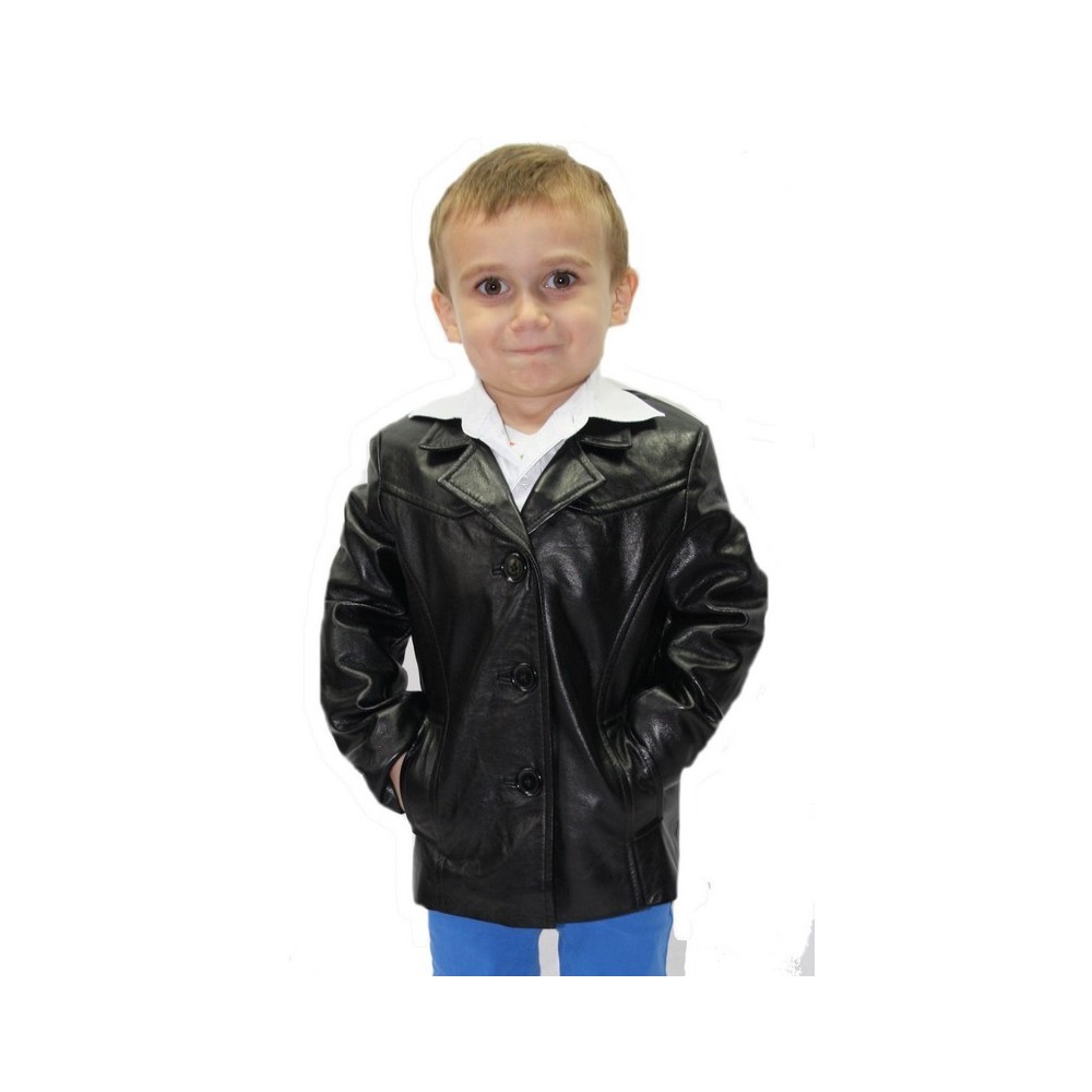 veste  cuir enfant agneau modèle Pierrot 