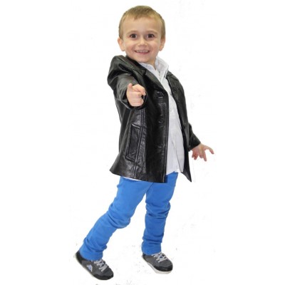 veste  cuir enfant agneau modèle Pierrot 
