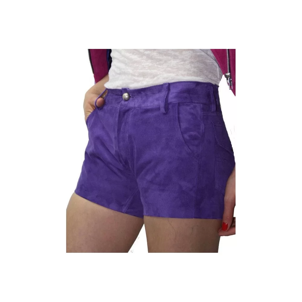 Short en agneau velours façon daim agneau modèle Blenda