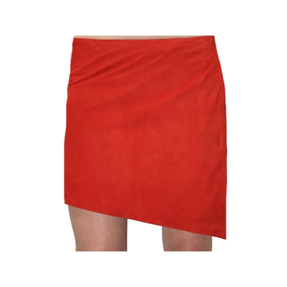  Short jupe agneau velours rouge modèle Shania
