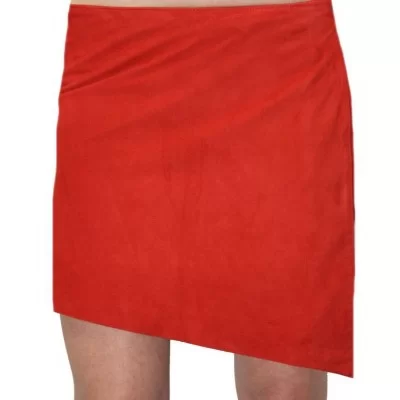  Short jupe agneau velours rouge modèle Shania