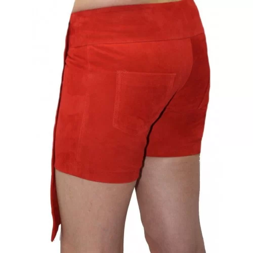  Short jupe agneau velours rouge modèle Shania