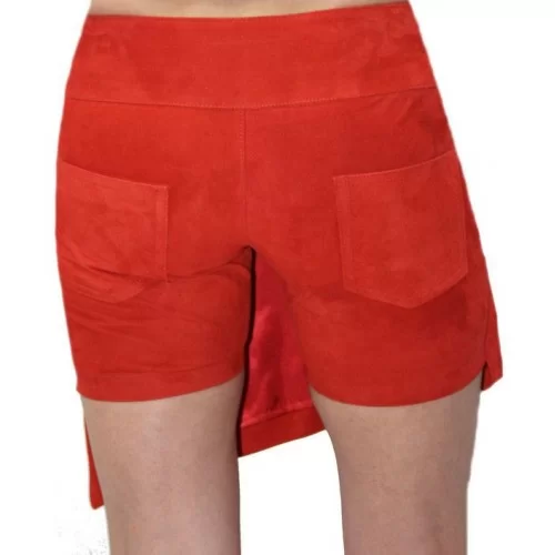  Short jupe agneau velours rouge modèle Shania