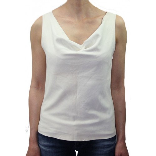 Tee shirt cuir femme agneau blanc  modèle Ornella