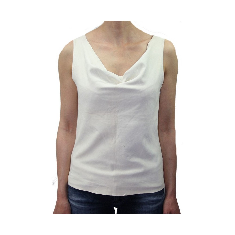 Tee shirt cuir femme agneau blanc  modèle Ornella