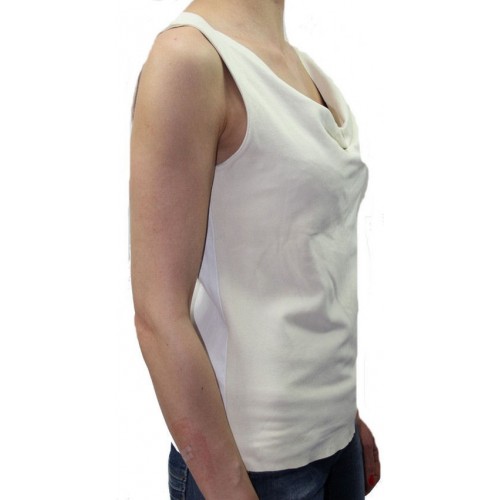 Tee shirt cuir femme agneau blanc  modèle Ornella