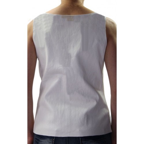 Tee shirt cuir femme agneau blanc  modèle Ornella