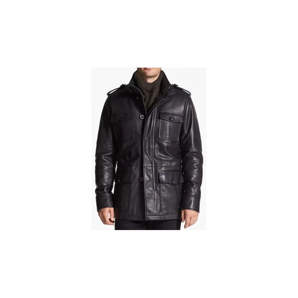 Trois quart style veste de combat homme cuir vachette modèle Patone