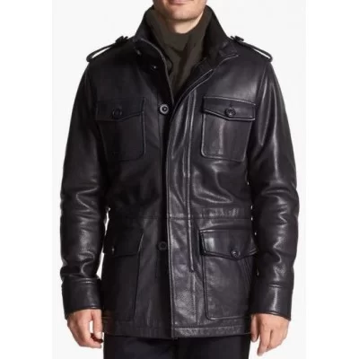 Trois quart style veste de combat homme cuir vachette modèle Patone