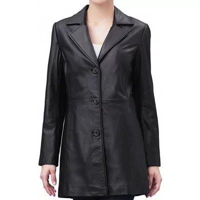 Veste style redingote cuir femme agneau modèle Anissa