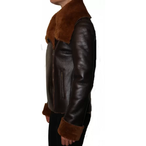 Blouson style bombardier mouton retourné marron modèle Bridgeta