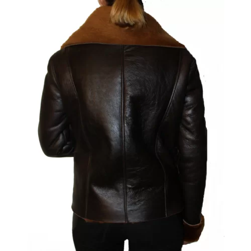 Blouson style bombardier mouton retourné marron modèle Bridgeta