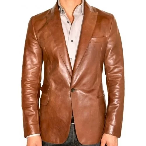  Veste blazer cuir agneau plongé modèle Divane