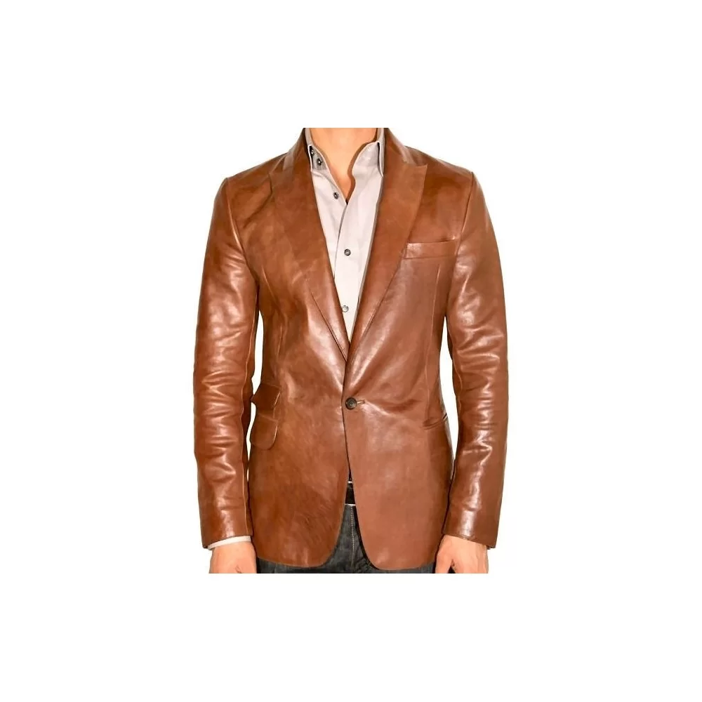  Veste blazer cuir agneau plongé modèle Divane