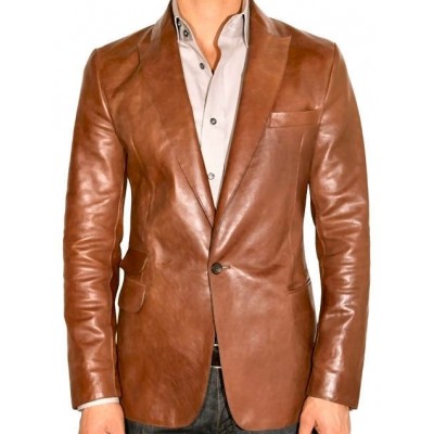  Veste blazer cuir agneau plongé modèle Divane