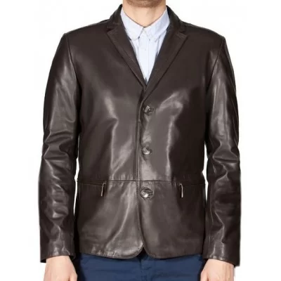  Veste courte cuir homme agneau plongé modèle Léonidas