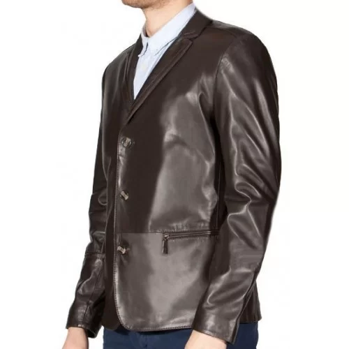  Veste courte cuir homme agneau plongé modèle Léonidas