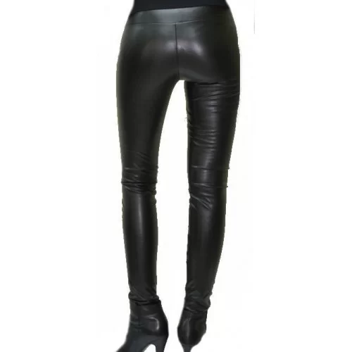 Pantalon legging cuir stretch noir femme modèle Monica