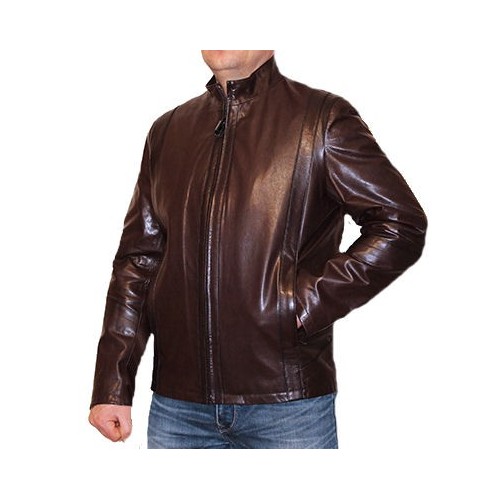 Blouson homme cuir agneau marron  modèle Gabriel