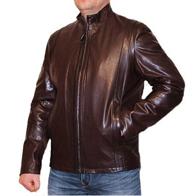 Blouson homme cuir agneau marron  modèle Gabriel