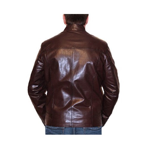 Blouson homme cuir agneau marron  modèle Gabriel