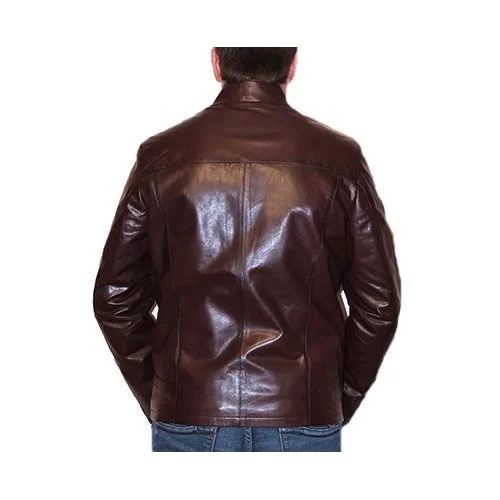 Blouson homme cuir agneau marron modèle Gabriel