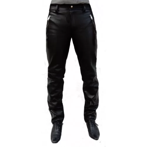 Pantalon cuir homme cuir veau noir modèle Barcilia