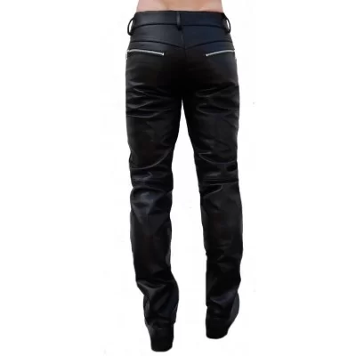 Pantalon cuir homme cuir veau noir modèle Barcilia