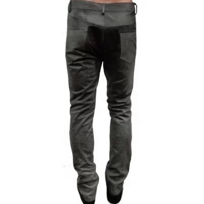 Pantalon cuir homme gris agneau vieilli modèle Lindon