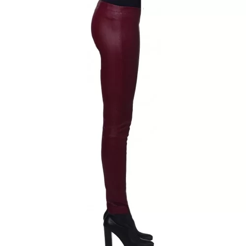 Pantalon legging sans poches ni ceinture cuir agneau stretch femme modèle feline