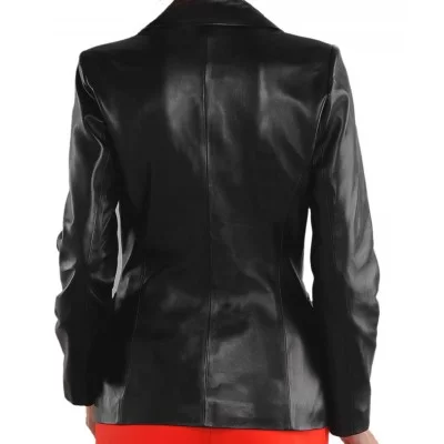 Veste cuir femme croisée en agneau couleur noir modèle Bilissi