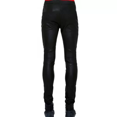 Pantalon cuir homme slim stretch noir modèle Solence