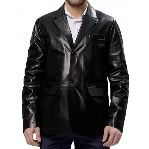 Peau lainée homme noir modèle croisé Barnet