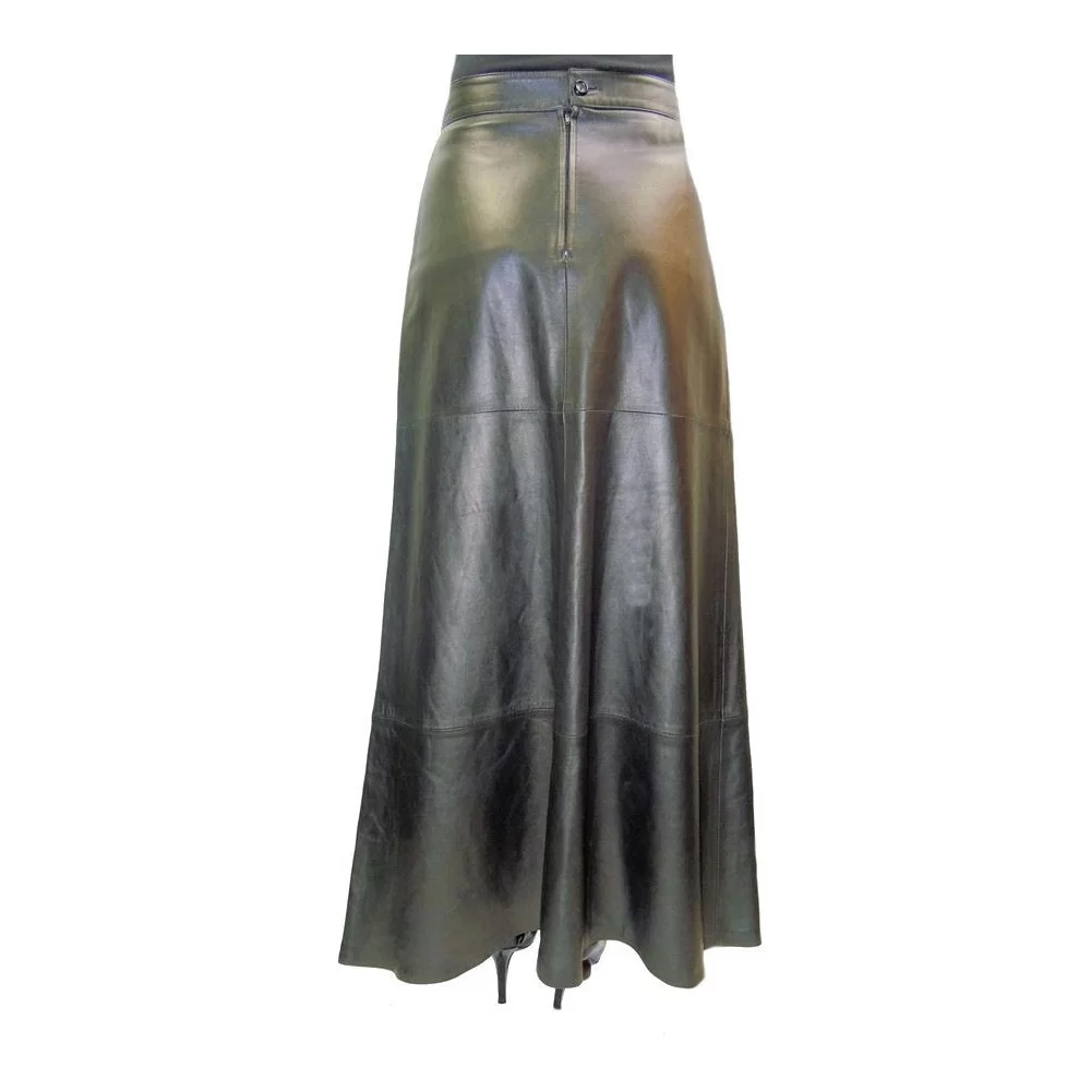 Jupe Courte En Cuir D'agneau Noir Amor Kvarden - Taille 36 - Occasion En Très Bon état - Style Mini