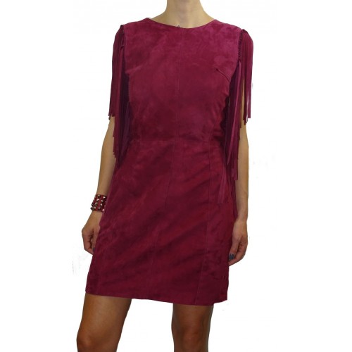 Robe agneau velours (daim) couleur bordeaux modèle Framboise