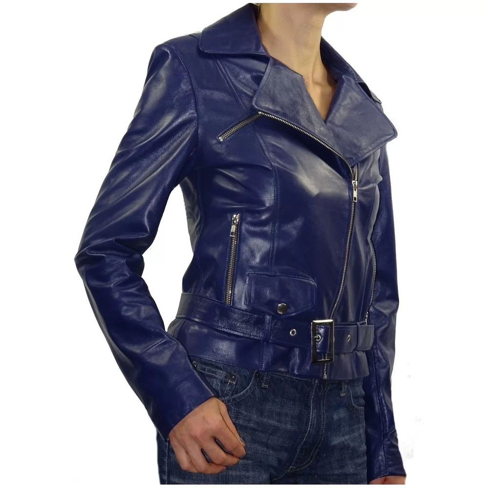 Blouson femme perfecto cuir agneau modèle Grizza